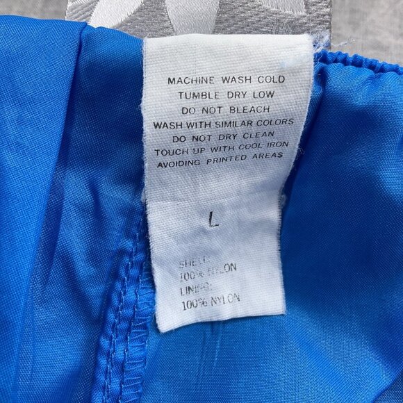 Adidas Track Pants Adult Large Blue All Nylon Lined Pull On Softshell VTG Flaws - Picture 6 of 13